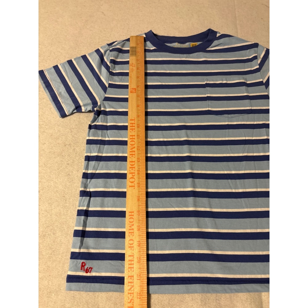 Polo Ralph Lauren Striped Pocket T-Shirt Boys M 10-12 Blue Excellent R67 Logo - Picture 2 of 9